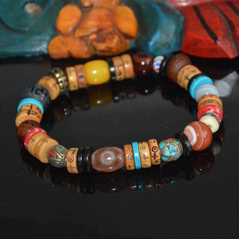 Energy Protector – Tibetan Blessed Bracelet with Dzi Bead & Healing Stone