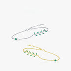 925 Sterling Silver Leaves Bracelet | Elegant Nature-Inspired Bracelet
