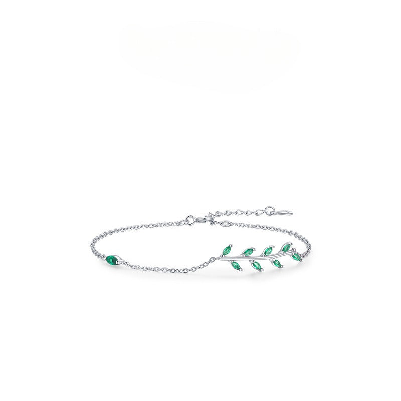 925 Sterling Silver Leaves Bracelet | Elegant Nature-Inspired Bracelet