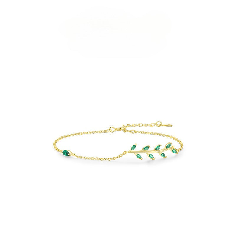 925 Sterling Silver Leaves Bracelet | Elegant Nature-Inspired Bracelet
