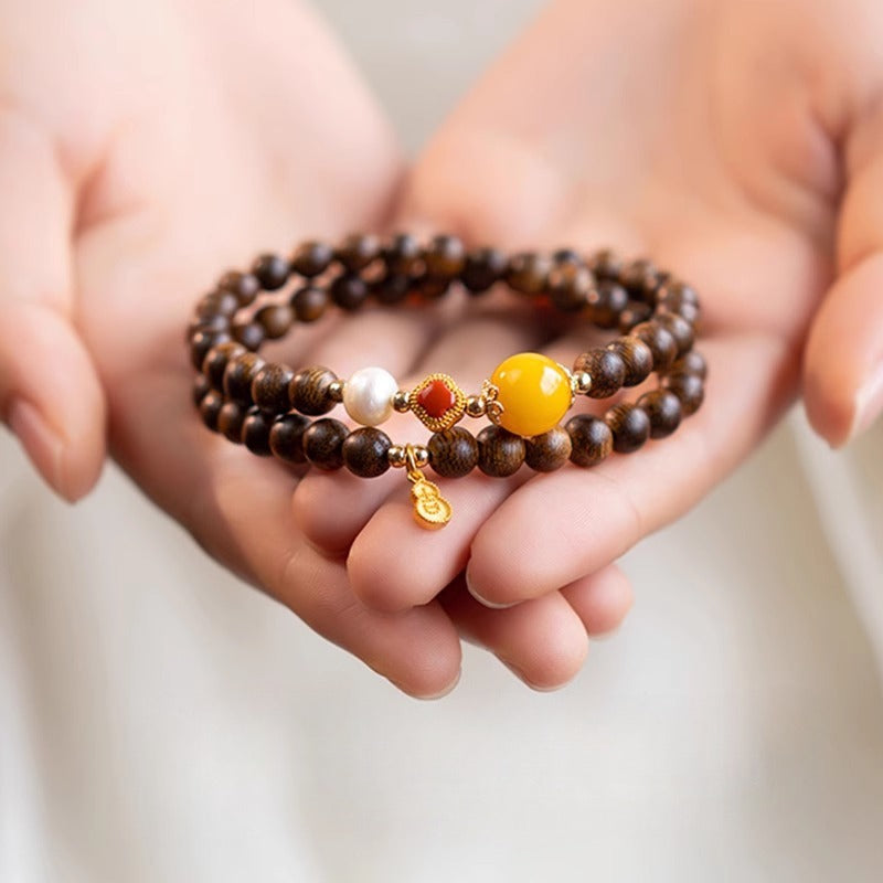 Oriental Mystery — Agarwood Bead Bracelet