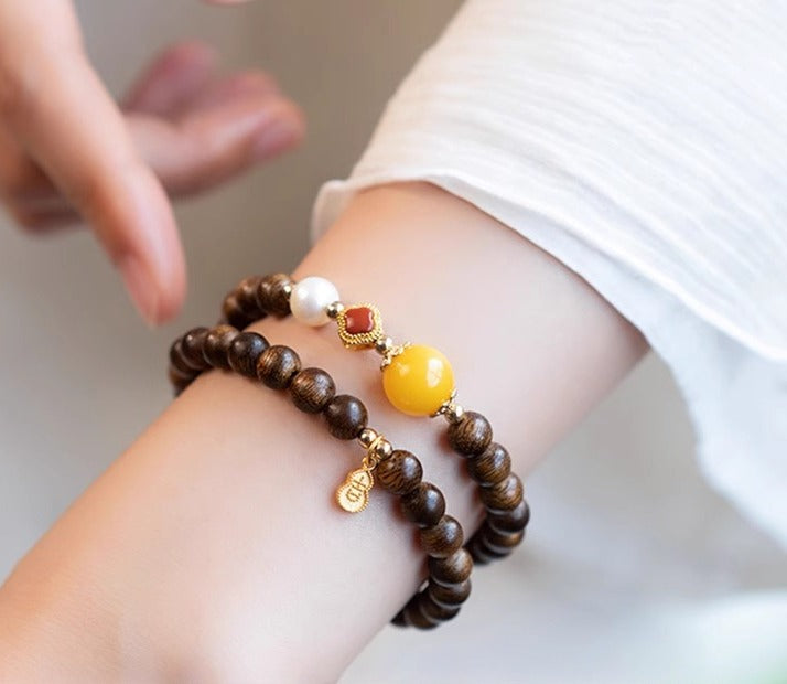 Oriental Mystery — Agarwood Bead Bracelet