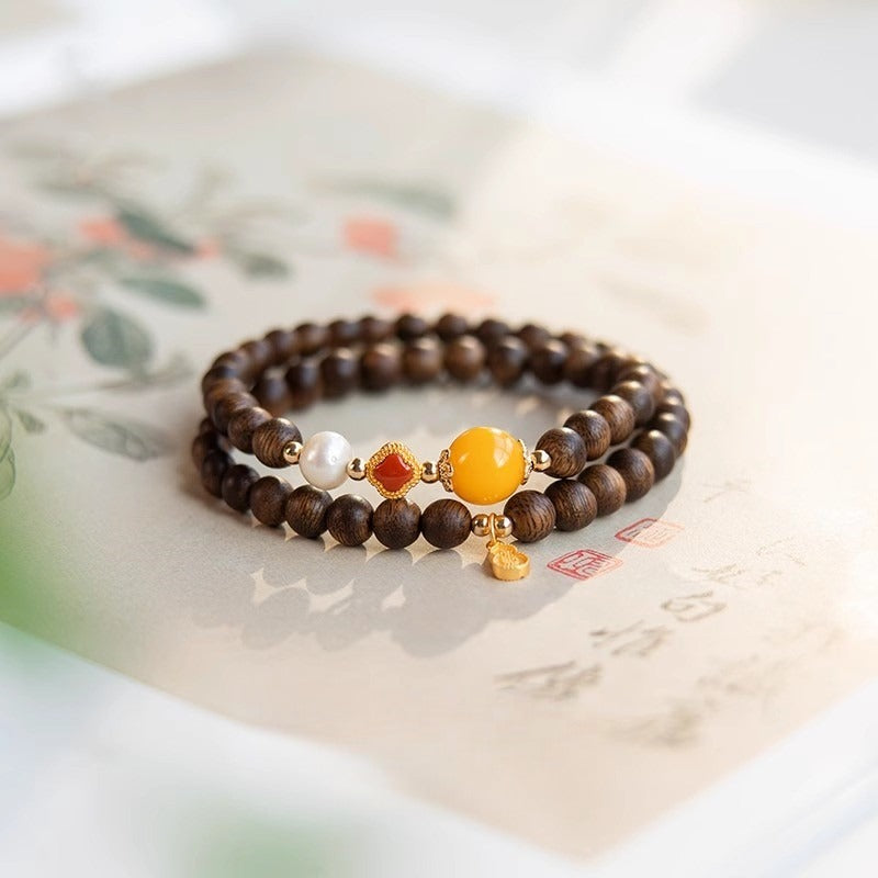 Oriental Mystery — Agarwood Bead Bracelet