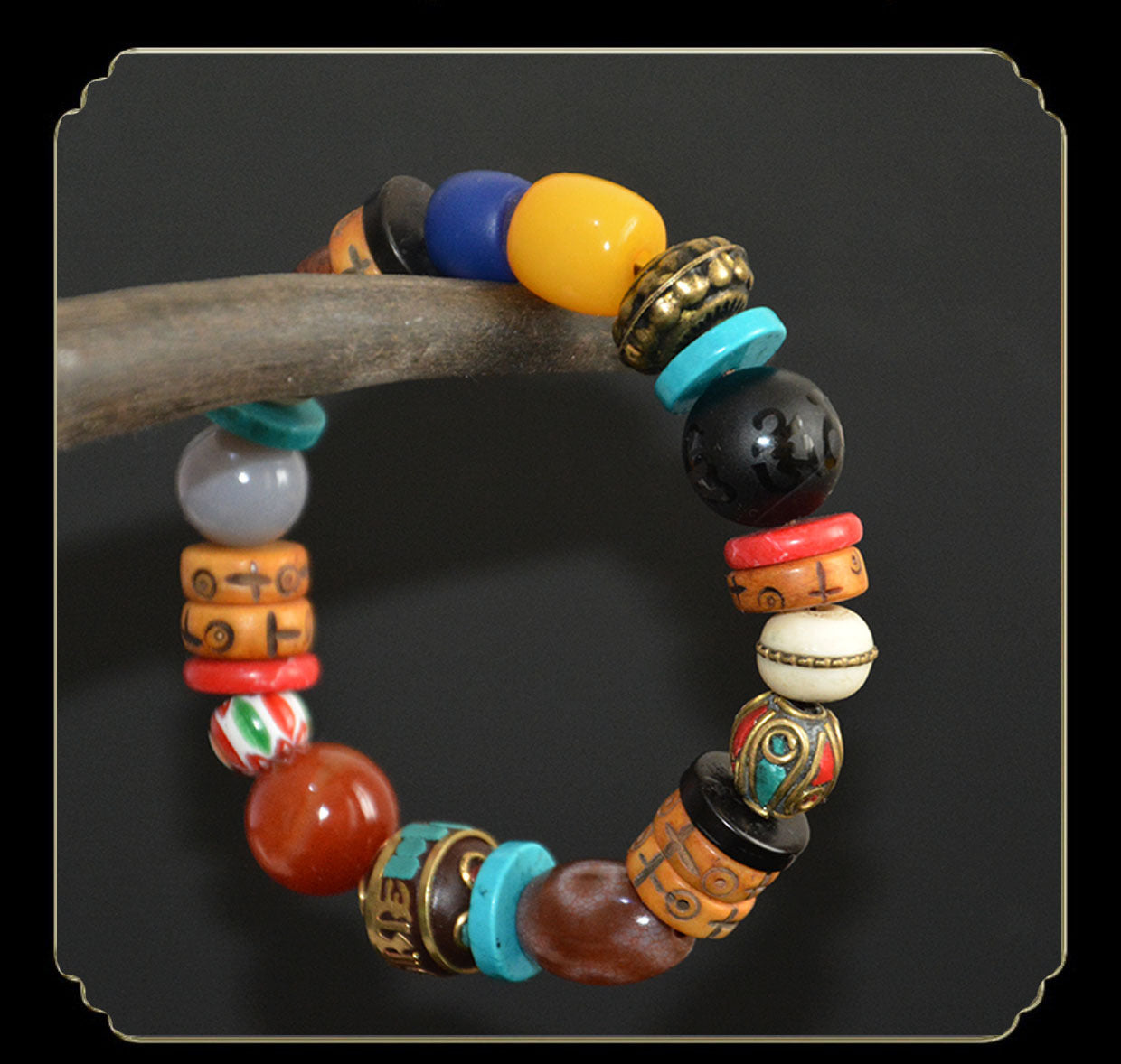 Energy Protector – Tibetan Blessed Bracelet with Dzi Bead & Healing Stone