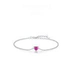 Rose Heart Bracelet – Minimalist Silver Heart Charm Jewelry for Women