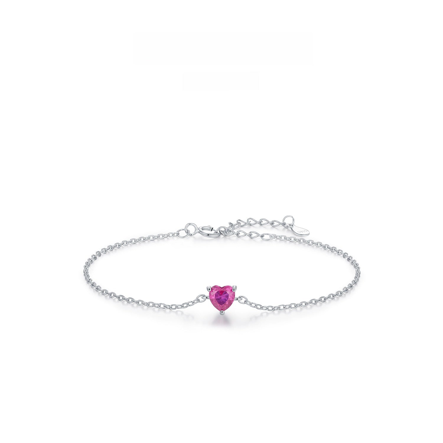 Rose Heart Bracelet – Minimalist Silver Heart Charm Jewelry for Women