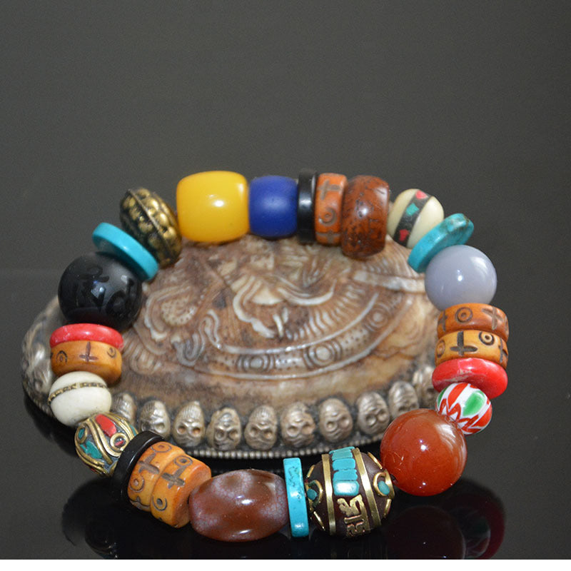 Energy Protector – Tibetan Blessed Bracelet with Dzi Bead & Healing Stone