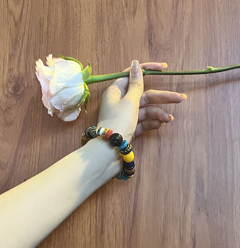 Energy Protector – Tibetan Blessed Bracelet with Dzi Bead & Healing Stone