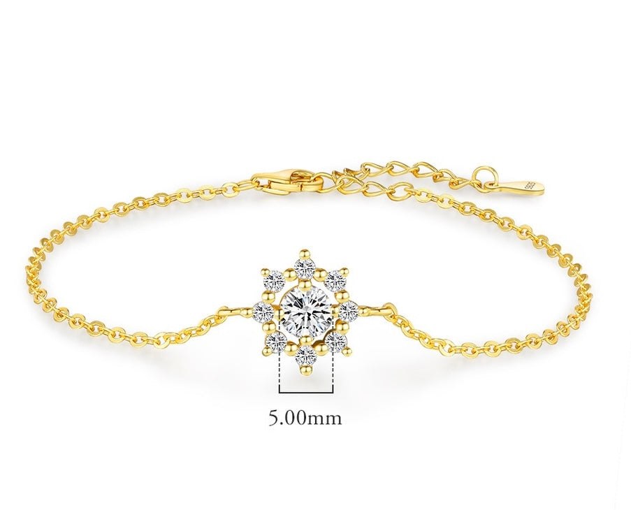 Shine Bright Like A Diamond – S925 Silver Snowflake Bracelet with Moissanite