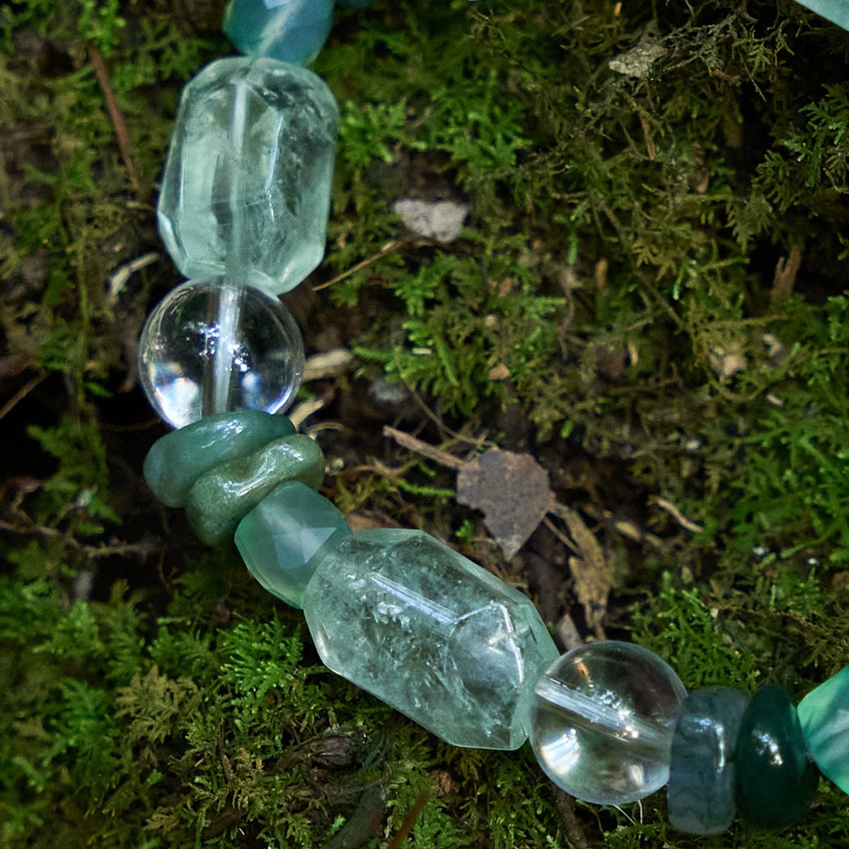 Inner Power — Moss Agate, White Quartz & Green Crystal Healing Stone