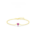 Rose Heart Bracelet – Minimalist Silver Heart Charm Jewelry for Women