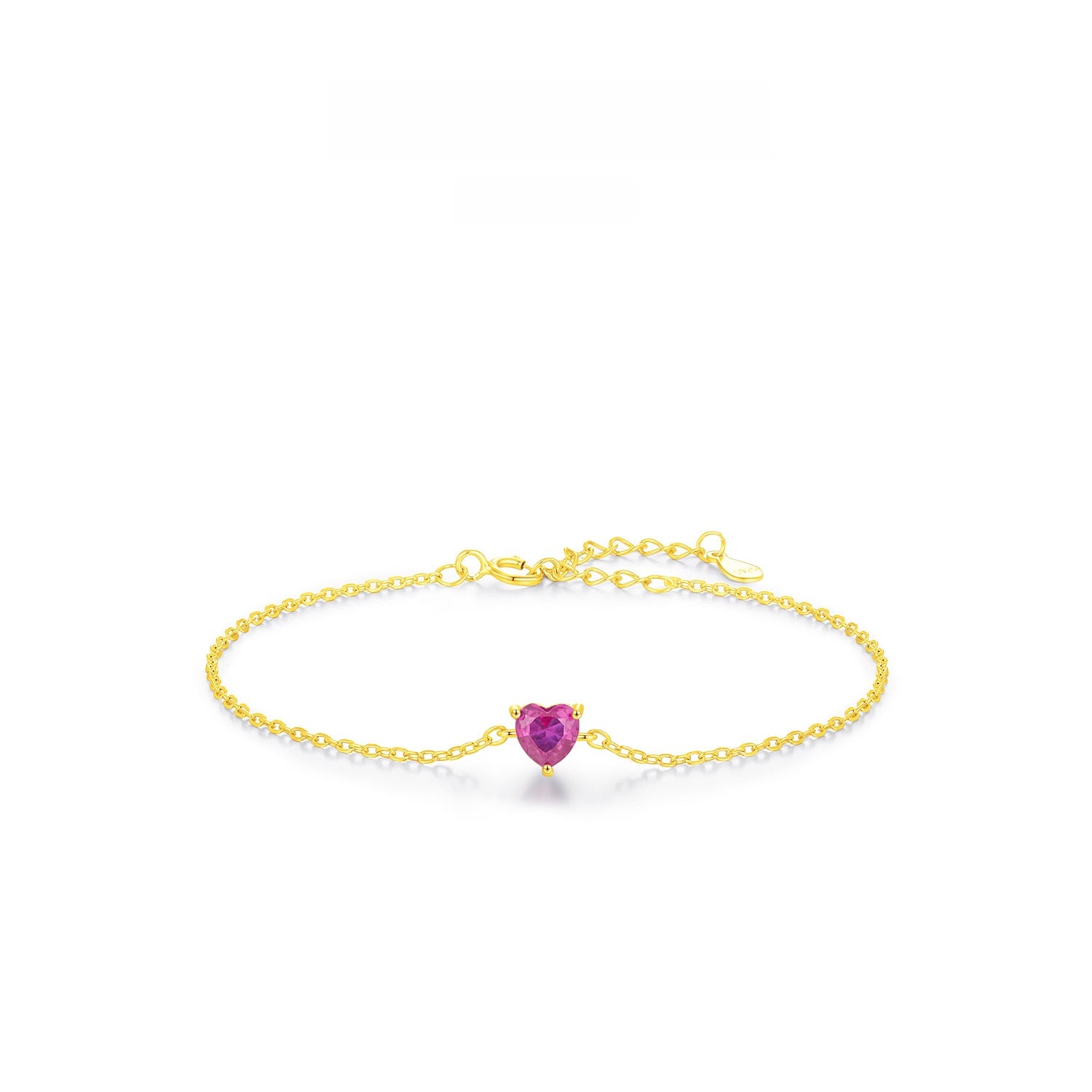 Rose Heart Bracelet – Minimalist Silver Heart Charm Jewelry for Women