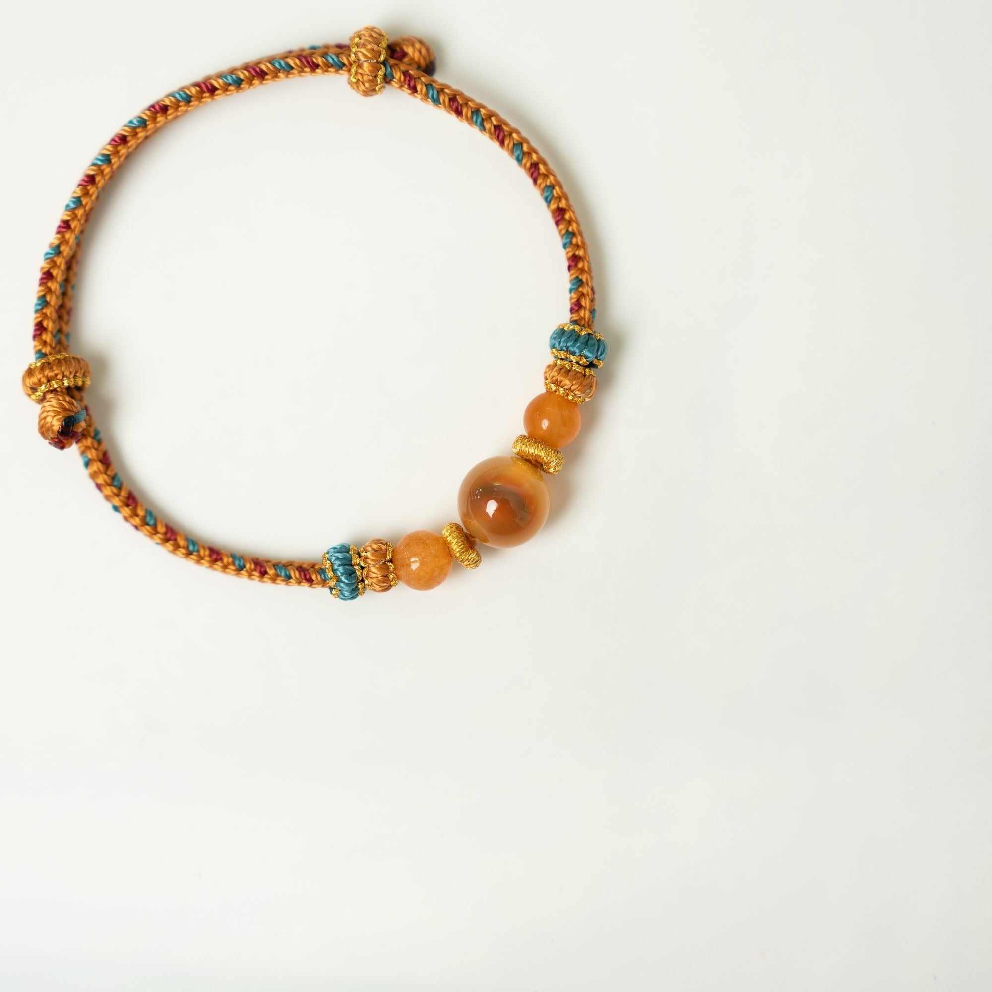 Dunhuang Amber Glow – Handmade Yellow String Bracelet