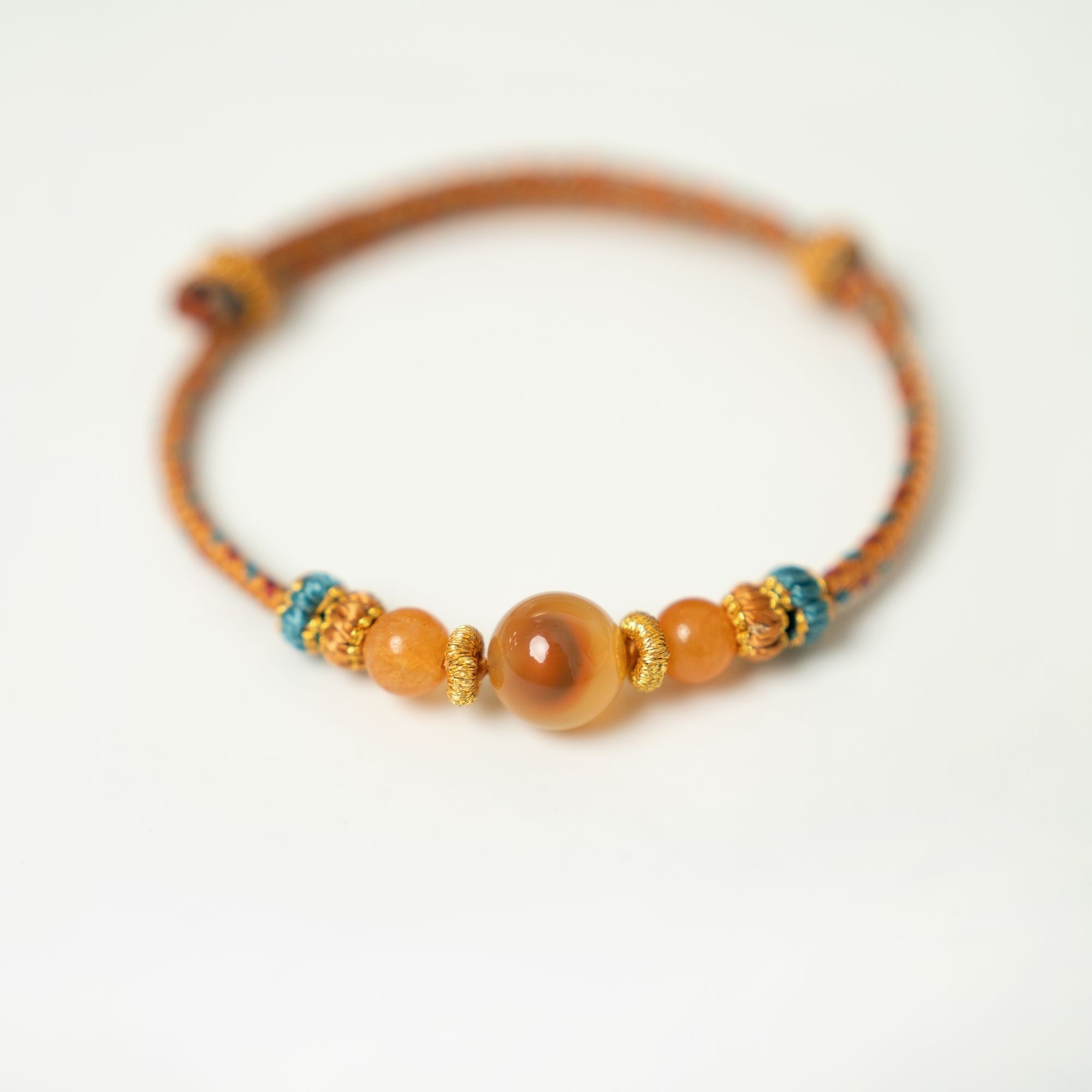 Dunhuang Amber Glow – Handmade Yellow String Bracelet